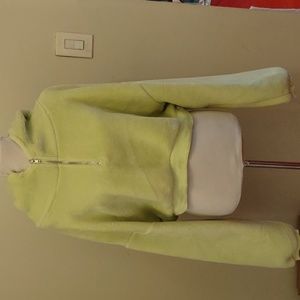 NWT UO Urban Outfitters green Fuzzy Cropped Hoodie